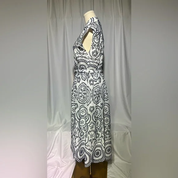 zara contrast embroidered dress Zara ZW Collection Contrast Embroidery Dress White Navy XS S M L 4786/068  New